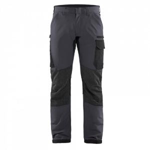 Blaklader Workwear 1422 4-Way Stretch Service Work Trousers (Mid Grey/Black)