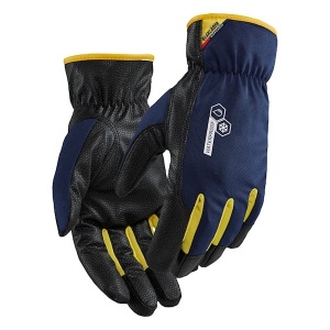 Blaklader Workwear Waterproof Fleece Lined Work Gloves 2872 (Dark Navy/Yellow)