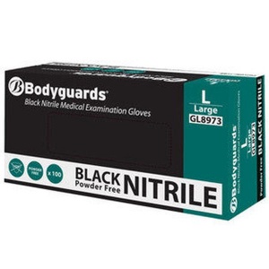 Polyco Bodyguards GL897 Black Nitrile Powder-Free Disposable Gloves