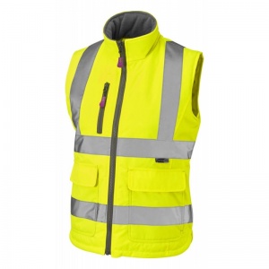 Leo Workwear EcoViz BWL01 Sandymere Women's Hi-Vis Yellow Bodywarmer