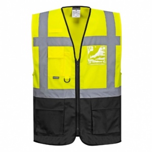 Portwest C476 Warsaw Executive Yellow and Black Hi-Vis Work Vest