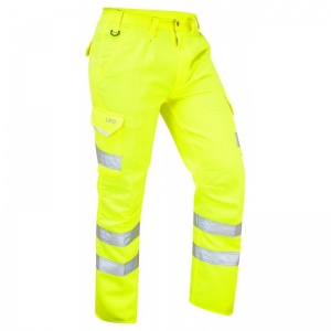 Leo Workwear CT01 Bideford Hi-Vis Yellow Cargo Trousers