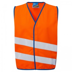 Leo Workwear CW01 Neonstars Orange Children's Hi-Vis Vest for Schools