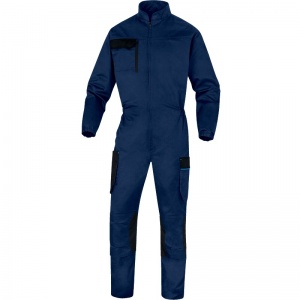 Delta Plus M2CO3 Reusable Navy Blue/Royal Blue Work Overalls with Knee Pad Pockets