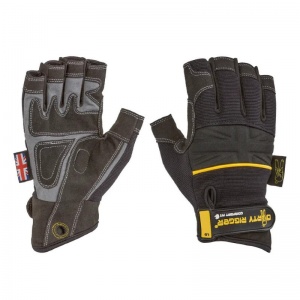 Dirty Rigger Comfort-Fit Fingerless Rigger Gloves With Padded Knuckles