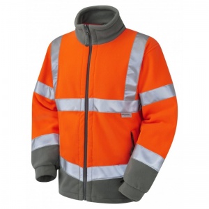 Leo Workwear EcoViz F01 Hartland Hi-Vis Orange Fleece