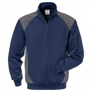 Fristads Half-Zip Work Sweatshirt 7048 SHV (Navy/Grey)