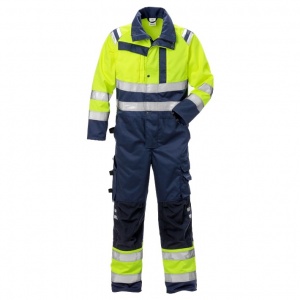 Fristads Hi-Vis Yellow/Navy Work Coveralls Class 3 (8026 PLU)