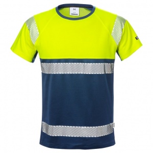 Fristads High-Vis Yellow/Navy Work T-Shirt Class 1 7518 THV