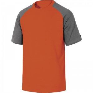 Delta Plus GENOA Grey and Orange Cotton T-Shirt