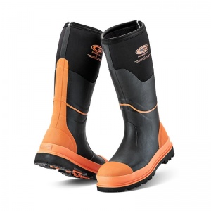 Grubs Ceramic 5.0 Waterproof Non-Metallic Safety Wellington Boots (Orange/Black)