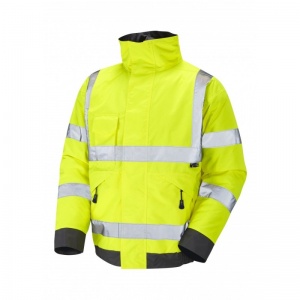 Leo Workwear J01 Chivenor Hi-Vis Yellow Bomber Jacket