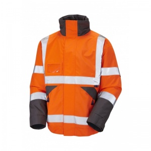 Leo Workwear J02 Bickington Superior Hi-Vis Orange Bomber Jacket