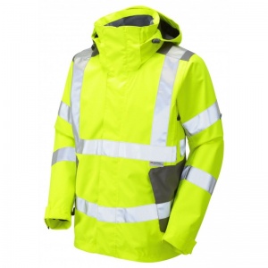 Leo Workwear J04 Exmoor Breathable Waterproof Hi-Vis Yellow Jacket