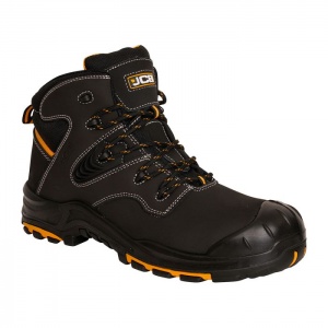 JCB Backhoe Black S3 HRO SRC Leather Safety Boots