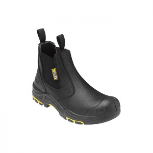 JCB Black S3 HRO SRC Leather Safety Dealer Boots