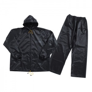 JCB Workwear Black Waterproof Two-Piece Rain Suit