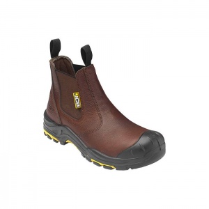 JCB Brown S3 HRO SRC Leather Safety Dealer Boots