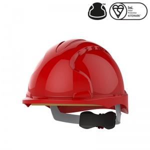 JSP EVO3 Red Vented Micro Peak Safety Helmet