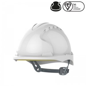 JSP EVO3 White Electrical Micro Peak Hard Hat with Slip Ratchet