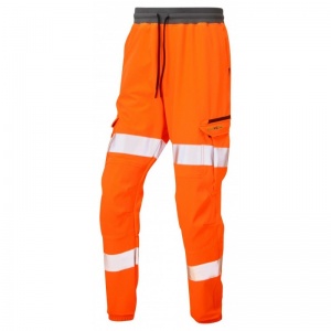Leo Workwear JT01 Hawkridge EcoViz Hi-Vis Orange Joggers