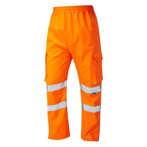 Leo Workwear L02 Instow Hi-Vis Breathable Orange Overtrousers