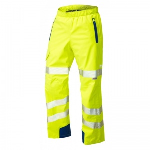 Leo Workwear L20 Lundy High Performance Hi-Vis Waterproof Yellow Overtrousers