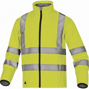 Delta Plus LEGA Hi-Vis Yellow Waterproof Softshell Jacket