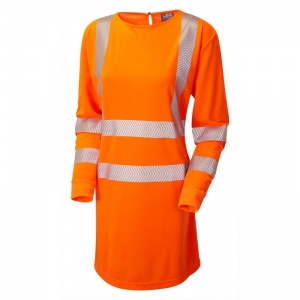 Leo Workwear EcoViz MT01 Lilly Women's CoolViz Hi-Vis Orange Modesty Tunic