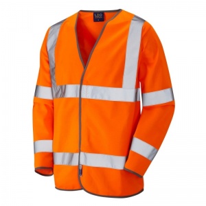 Leo Workwear S01 Shirwell Orange Long Sleeve Hi-Vis Vest