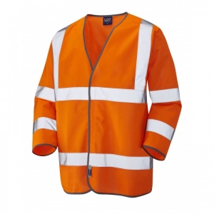 Leo Workwear S03 Forches Orange 3/4 Sleeve Hi-Vis Vest