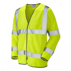 Leo Workwear S04 Fremington Yellow Coolviz Sleeved Hi-Vis Vest