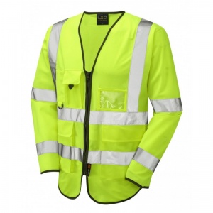 Leo Workwear S12 Wrafton Superior Yellow Sleeved Hi-Vis Vest