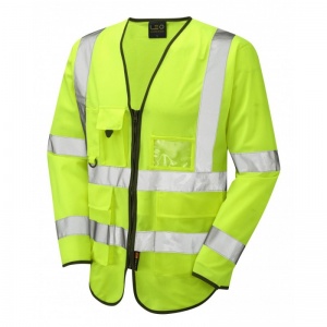 Leo Workwear EcoViz S12 Wrafton Superior Yellow Sleeved Hi-Vis Vest