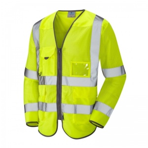 Leo Workwear S20 Burrington Superior Yellow Coolviz Sleeved Hi-Vis Vest
