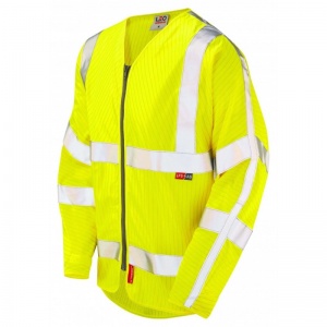 Leo Workwear S25 Huish LSF Anti-Static Yellow Hi-Vis Sleeved Zipped Vest