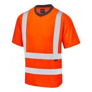 Leo Workwear T01 Newport EcoViz Bamboo Orange Hi-Vis T-Shirt