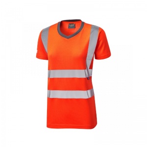 Leo Workwear EcoViz TL01 Belstone Class 2 Comfort Women's Orange Hi-Vis T-Shirt