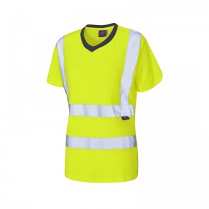 Leo Workwear TL01 Belstone Class 2 Comfort Women's Yellow Hi-Vis T-Shirt