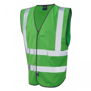 Leo Workwear EcoViz W05 Pilton Green Reflective Waistcoat Vest