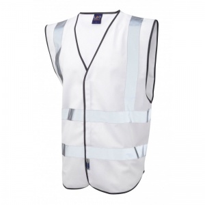 Leo Workwear W05 Pilton White Reflective Waistcoat Vest