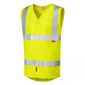 Leo Workwear W19 Clifton LFS Flame Retardant Anti-Static Yellow Hi-Vis Vest
