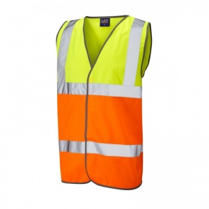 Leo Workwear W01 Tarka Yellow and Orange Hi-Vis Vest