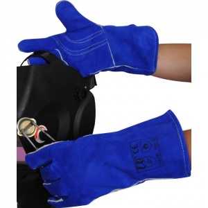 Lined Blue Welding Gauntlets WGB
