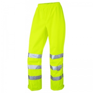 Leo Workwear LL02 Hannaford Women's Hi-Vis Breathable Yellow Overtrousers