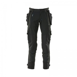 Mascot Advanced Stretch Work Trousers with Holster and Knee Pad Pockets (Black)