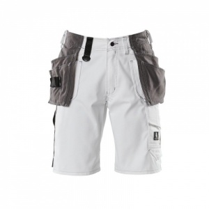 Mascot Hardware Lightweight Men's Work Shorts with Magnetic Holster Pockets (White)
