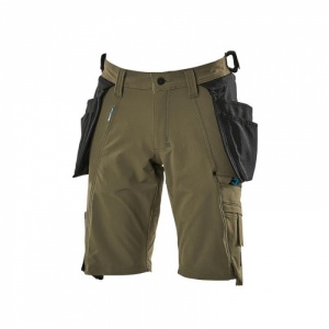 Mascot Advanced Lightweight Stretch Men's Work Shorts with Holster Pockets (Green)