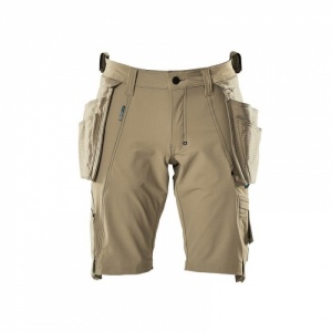 Mascot Advanced Lightweight Stretch Men's Work Shorts with Holster Pockets (Khaki)