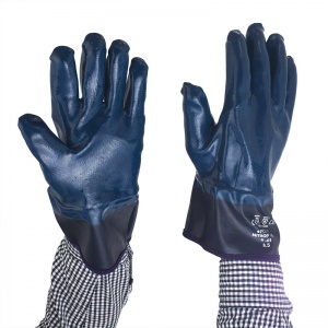 Polyco Nitron Plus Mens Work Gloves Cut 4 Resistance Nitrile Coated Protection
